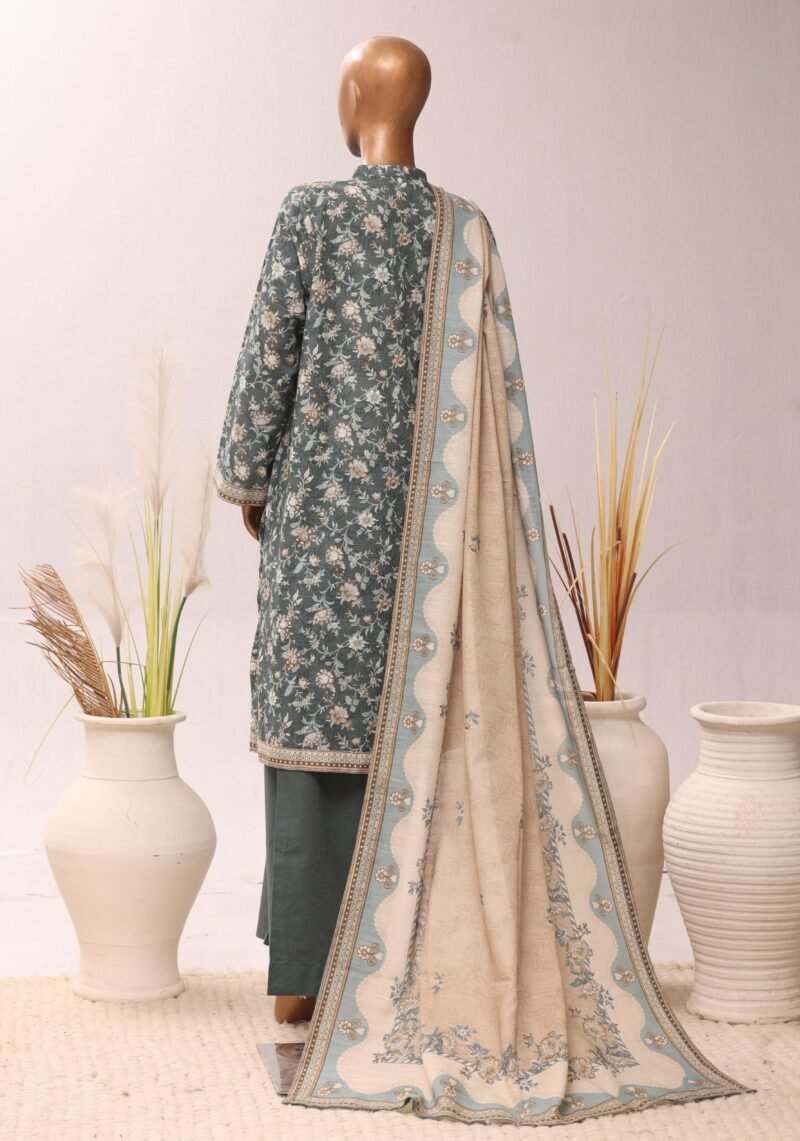 Olive Elegance – Soft Green Printed Suit