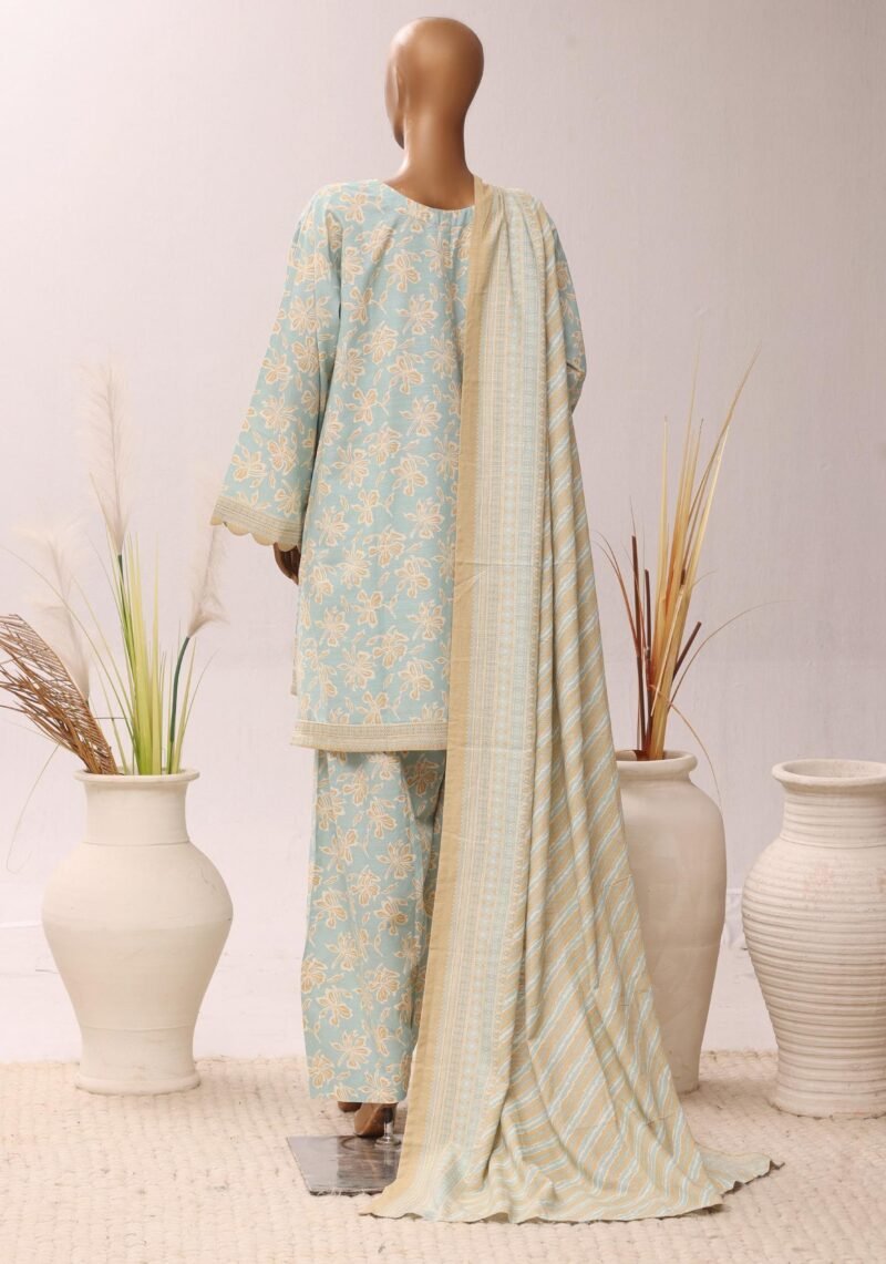 Ivory Sky – Ice Aqua Printed Suit