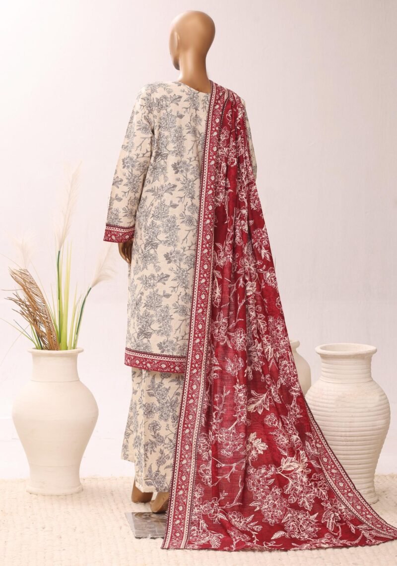 Crimson Charm – Off-White Floral Printed Suit