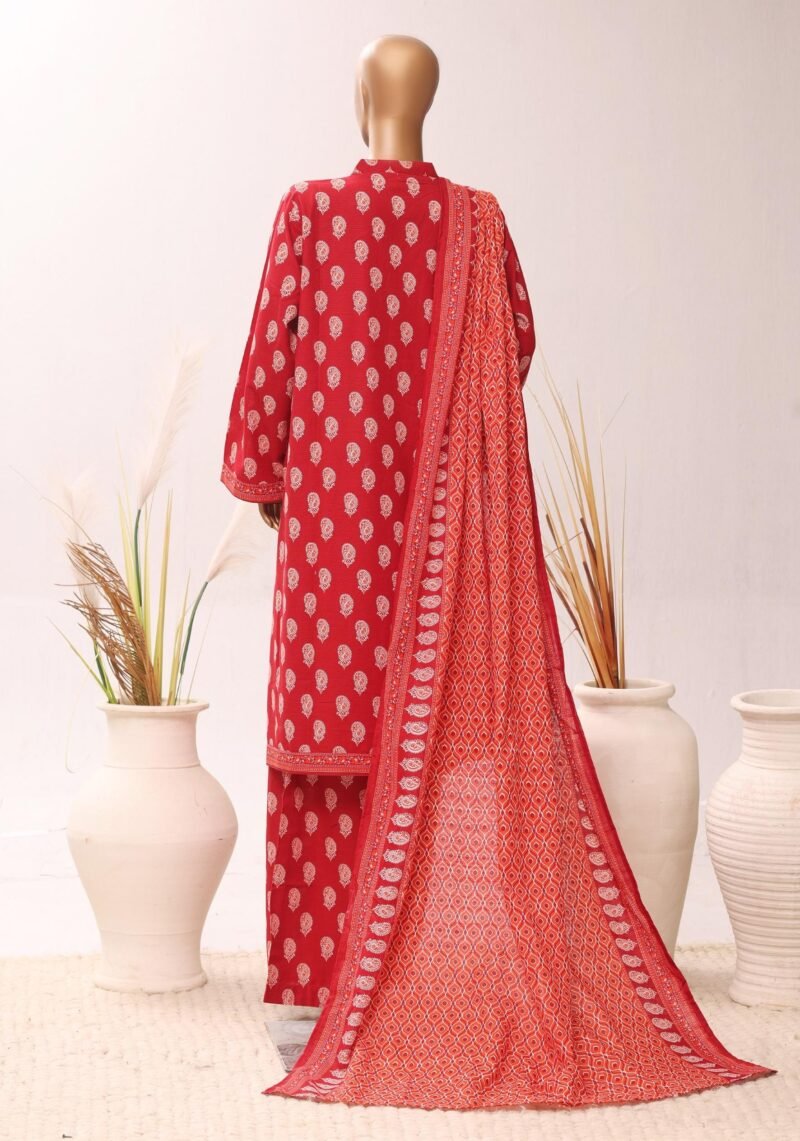 Crimson Heritage – Deep Red Paisley Printed Suit