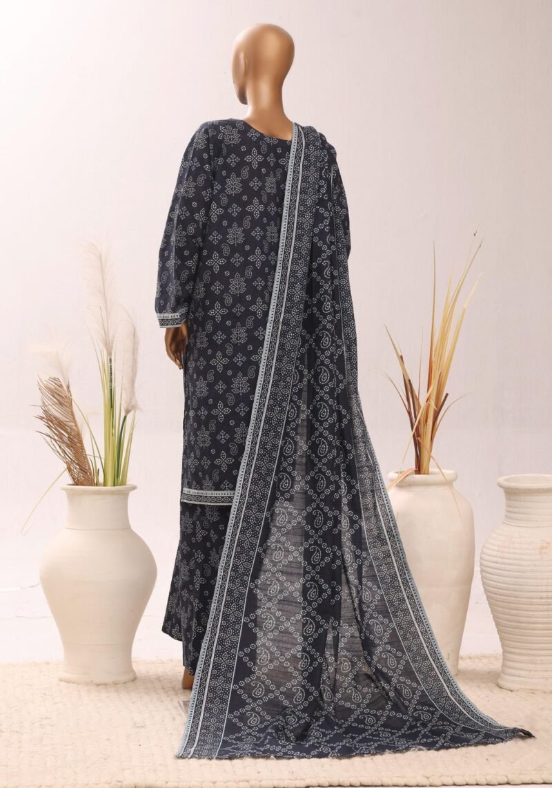 Navy Elegance – Deep Navy Printed Suit