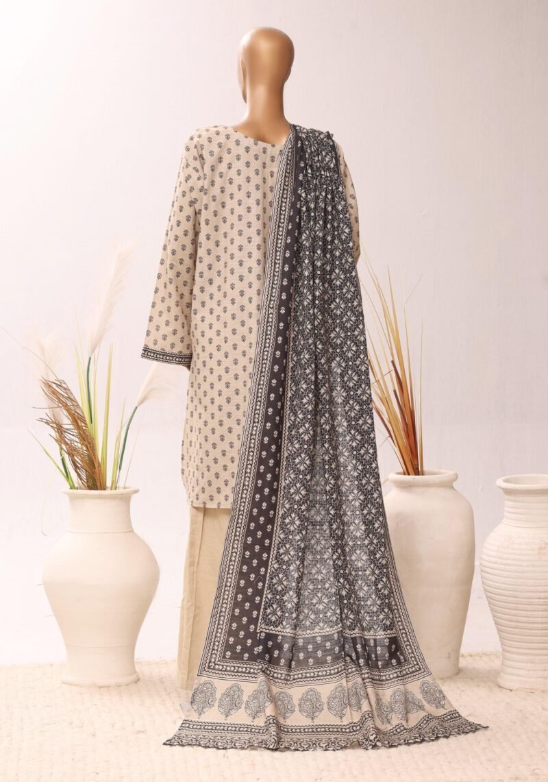 Sandstone Grace – Beige Printed Suit