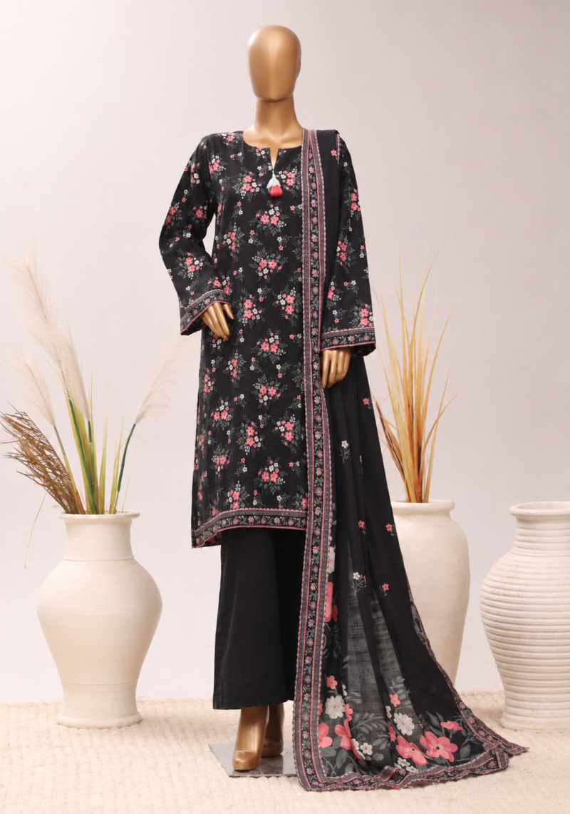 Noir Elegance – Printed Suit