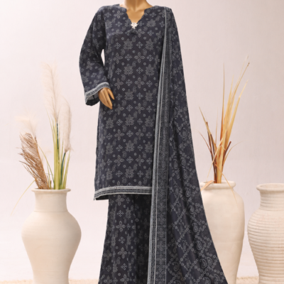 Navy Elegance – Deep Navy Printed Suit