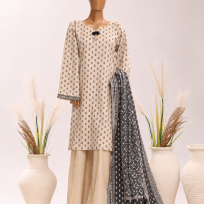Sandstone Grace – Beige Printed Suit