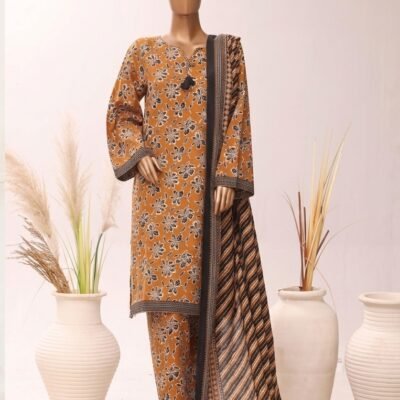 Mustard Elegance – Golden Amber Printed Suit