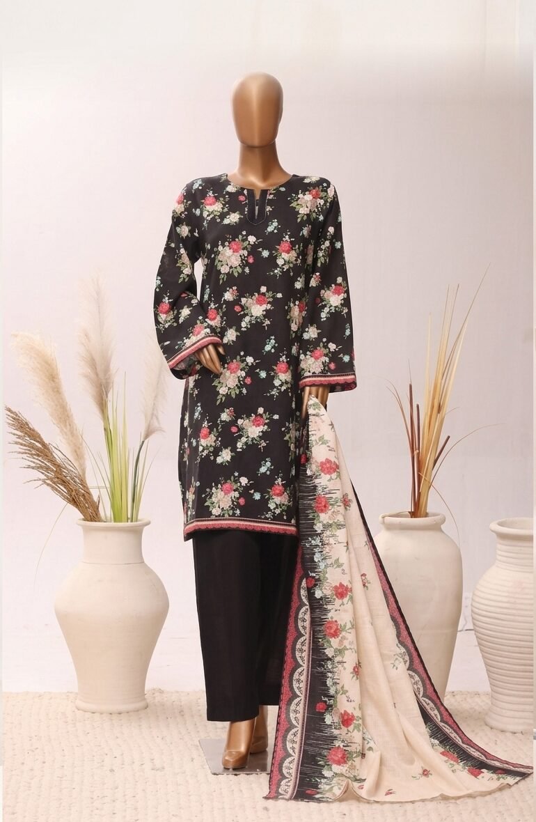 Midnight Bloom – Black Floral Printed Suit
